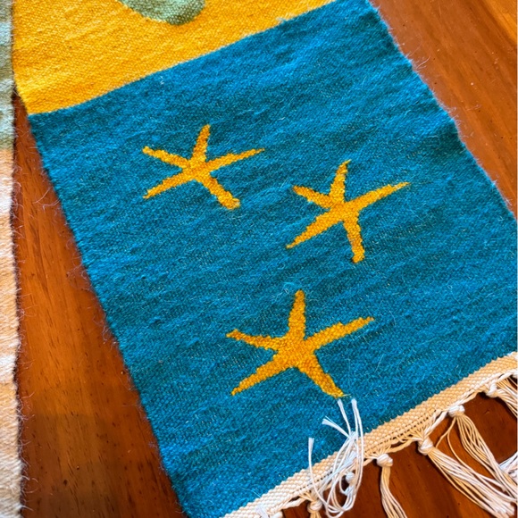 Extra Long Rag Table Runner, 79" Long x 9" Wide Holiday Ocean - Picture 3 of 6